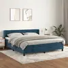 Image de vidaXL Sommier à lattes de lit et matelas Bleu foncé 160x200cm Velours