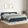 Image de vidaXL Sommier à lattes de lit et matelas Bleu foncé 200x200cm Velours