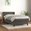 Image de vidaXL Sommier à lattes de lit et matelas Gris foncé 90x200 cm Velours