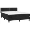 Image de vidaXL Sommier à lattes de lit avec matelas Noir 140x190 cm Velours