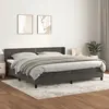 Image de vidaXL Sommier à lattes de lit et matelas Gris foncé 200x200cm Velours