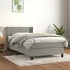 Image de vidaXL Sommier à lattes de lit et matelas Gris clair 100x200cm Velours