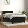 Image de vidaXL Sommier à lattes de lit avec matelas Noir 100x200 cm Velours