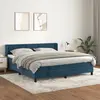 Image de vidaXL Sommier à lattes de lit et matelas Bleu foncé 160x200cm Velours