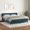 Image de vidaXL Sommier à lattes de lit et matelas Bleu foncé 180x200cm Velours