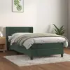 Image de vidaXL Sommier à lattes de lit et matelas Vert foncé 80x200 cm Velours