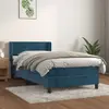 Image de vidaXL Sommier à lattes de lit et matelas Bleu foncé 80x200 cm Velours
