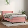 Image de vidaXL Sommier à lattes de lit et matelas Rose 80x200 cm Velours
