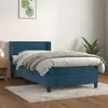 Image de vidaXL Sommier à lattes de lit avec matelas Bleu foncé 90x190 cm