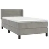 Image de vidaXL Sommier à lattes de lit et matelas Gris clair 90x200 cm Velours
