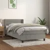 Image de vidaXL Sommier à lattes de lit et matelas Gris clair 90x200 cm Velours