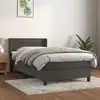 Image de vidaXL Sommier à lattes de lit avec matelas Gris foncé 100x200 cm