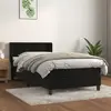 Image de vidaXL Sommier à lattes de lit avec matelas Noir 100x200 cm Velours