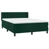Image de vidaXL Sommier à lattes de lit et matelas Vert foncé 140x200cm Velours