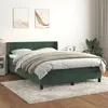 Image de vidaXL Sommier à lattes de lit et matelas Vert foncé 140x200cm Velours