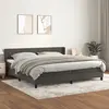 Image de vidaXL Sommier à lattes de lit et matelas Gris foncé 200x200cm Velours
