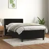 Image de vidaXL Sommier à lattes de lit et matelas Noir 80x200 cm Velours