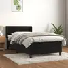Image de vidaXL Sommier à lattes de lit avec matelas Noir 90x190 cm Velours