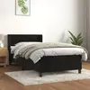 Image de vidaXL Sommier à lattes de lit avec matelas Noir 90x200 cm Velours