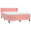 Image de vidaXL Sommier à lattes de lit avec matelas Rose 140x190 cm Velours