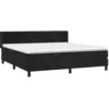 Image de vidaXL Sommier à lattes de lit avec matelas Noir 180x200 cm Velours