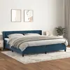 Image de vidaXL Sommier à lattes de lit et matelas Bleu foncé 200x200cm Velours