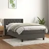 Image de vidaXL Sommier à lattes de lit et matelas Gris foncé 80x200 cm Velours