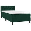 Image de vidaXL Sommier à lattes de lit avec matelas Vert foncé 90x190 cm