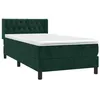 Image de vidaXL Sommier à lattes de lit avec matelas Vert foncé 90x200 cm