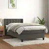 Image de vidaXL Sommier à lattes de lit et matelas Gris foncé 90x190 cm Velours