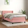 Image de vidaXL Sommier à lattes de lit avec matelas Rose 100x200 cm Velours