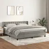Image de vidaXL Sommier à lattes de lit et matelas Gris clair 160x200cm Velours