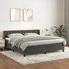 Image de vidaXL Sommier à lattes de lit et matelas Gris foncé 160x200cm Velours