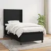 Image de vidaXL Sommier à lattes de lit avec matelas Noir 100x200 cm Tissu