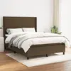 Image de vidaXL Sommier à lattes de lit avec matelas Marron foncé 140x190 cm