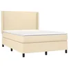 Image de vidaXL Sommier à lattes de lit avec matelas Crème 140x190 cm Tissu