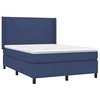 Image de vidaXL Sommier à lattes de lit avec matelas Bleu 140x200 cm Tissu