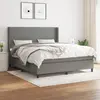Image de vidaXL Sommier à lattes de lit avec matelas Gris foncé 160x200cm Tissu
