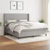 Image de vidaXL Sommier à lattes de lit avec matelas Gris clair 180x200cm Tissu