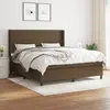 Image de vidaXL Sommier à lattes de lit avec matelas Marron foncé 180x200 cm