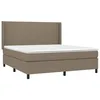 Image de vidaXL Sommier à lattes de lit avec matelas Taupe 180x200 cm Tissu