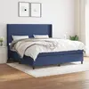 Image de vidaXL Sommier à lattes de lit avec matelas Bleu 180x200 cm Tissu