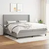 Image de vidaXL Sommier à lattes de lit avec matelas Gris clair 200x200cm Tissu