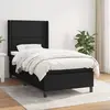 Image de vidaXL Sommier à lattes de lit avec matelas Noir 90x200 cm Tissu