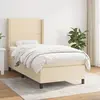 Image de vidaXL Sommier à lattes de lit avec matelas Crème 100x200 cm Tissu