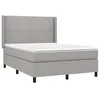 Image de vidaXL Sommier à lattes de lit avec matelas Gris clair 140x190cm Tissu
