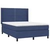 Image de vidaXL Sommier à lattes de lit avec matelas Bleu 140x190 cm Tissu