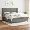 Image de vidaXL Sommier à lattes de lit avec matelas Gris foncé 180x200cm Tissu