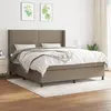 Image de vidaXL Sommier à lattes de lit avec matelas Taupe 180x200 cm Tissu