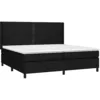 Image de vidaXL Sommier à lattes de lit avec matelas Noir 200x200 cm Tissu
